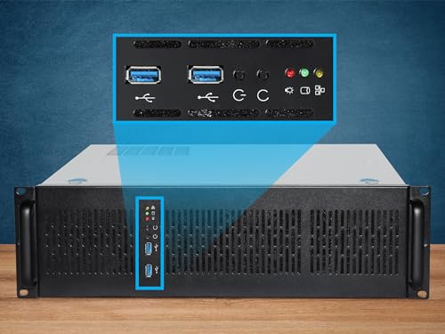 Image of Rosewill 3U Server Chassis Rackmount Case | 6 x 3.5 Bays | E-ATX Compatible | 2 x 80mm Fans | 2 x USB 3.0 | RSV-Z3200U