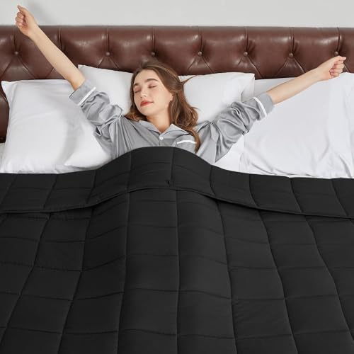 CYMULA Weighted Blanket for Adults (25lbs 88"x104" King Size) - Cooling Breathable Heavy Blankets for Summer Winter - Ultra Microfiber Soft Comfort Blanket with Glass Beads - Gifts for Men/Women