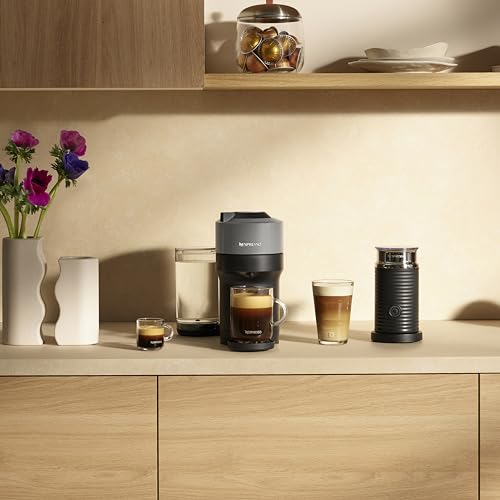 Image of Nespresso Vertuo Pop+ Coffee and Espresso Maker by Breville with Milk Frother, Dark Grey