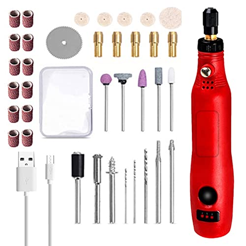 Mini Cordless Rotary Tool, Adjustable Speed Electric Grinder Rechargeable Engraving Pen, Multi-Purpose Power Rotary Tool Kit with 3 Speed and 36Pcs Accessories for Sanding Polishing Drilling Carving
