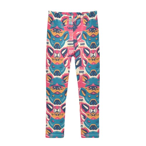 Hand Drawn Cute Pig Heads Kids Girl's Active Leggings Comfortable High Waisted Lounge Pants Running