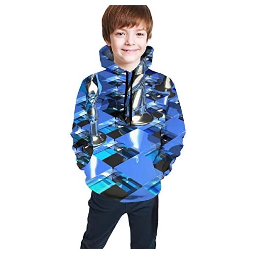 Kreativ konst fantasi schack sport unisex sweatshirt pojkar flickor barn huvtröjor 3D pullover kläder med ficka för 7-20T