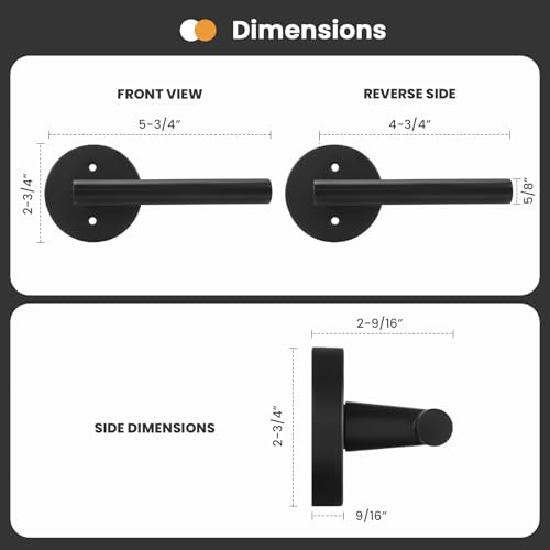 Image of Goldenwarm 2 Pieces Black Dummy Door Handle, Non-Turning Matte Black Door Handles for Bifold Closet Doors, Single Side Lever Heavy Duty Round Modern Door Handle