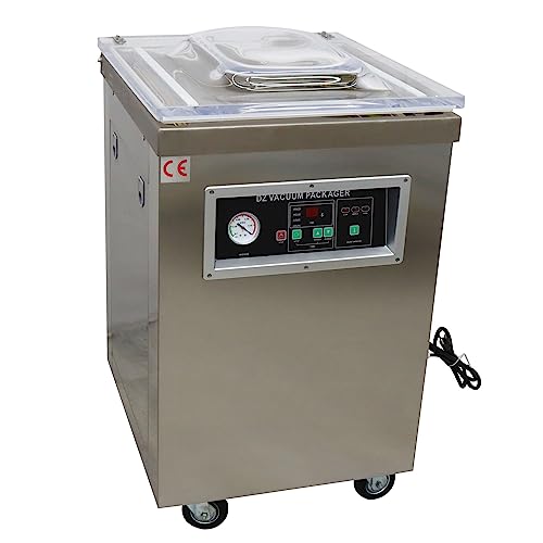 HQHAOTWU Single Chamber Vacuum Packaging Machine Commercial Vacuum Sealer Portable Stainless Steel Vacuum Sealing Machine for Food Saving Sealing Length 20inch DZ500