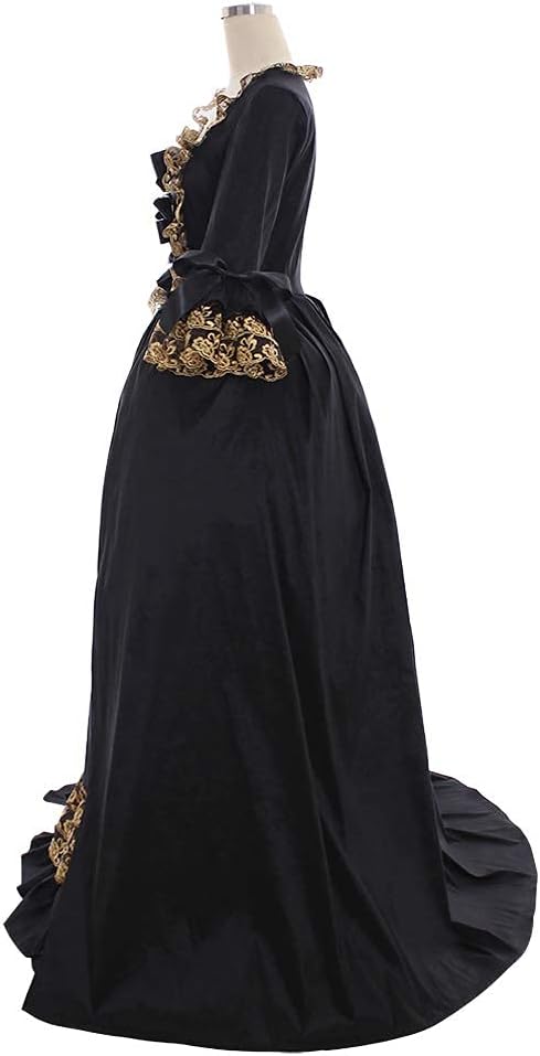 CosplayDiy Women's Queen Marie Antoinette Rococo Ball Gown Gothic Victorian Dress Costume Black - Image 4