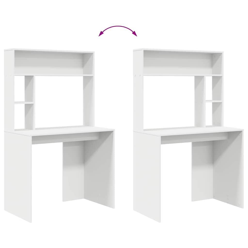 vidaXL Escritorio con Estante 91 x 50 x 149 cm Madera de ingeniería, Sala, Escritorio Moderno, Compacto, Mesa de Estudio, Espacio Duradero, Funcional y Estiloso