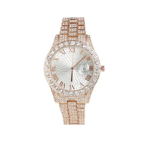 Image of Haute Sauce Women's Embellished Analog Dial with Stainless Steel Strap | Battery Power | Foldover Closure | Quartz Movement | Fashion Wrist Belt Watch for Female and Girls