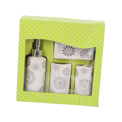 PHENOFICE Juego De Artículos De Tocador De 4 Piezas Dispensador De Jabón Líquido para Manos Artículos Sanitarios Dispensador De Jabón Espumoso Botella con Bomba Accesorio De Baño para