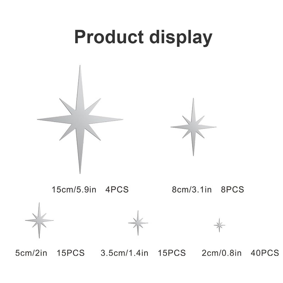 92 Adesivi Murali 3D A Specchio - Decorazioni Acriliche Rimovibili Per Pareti, Design Meteora, Fai-da-te - Foto 8