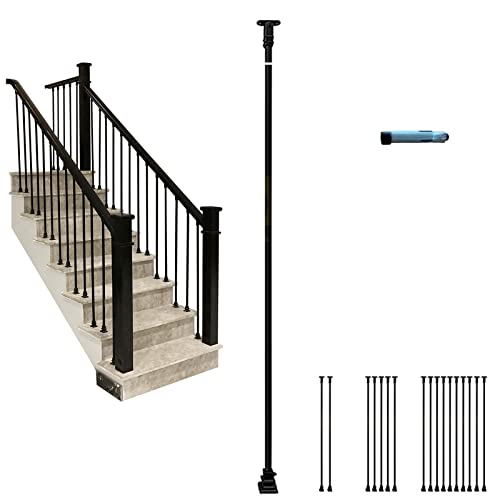 Barreaux en fer noir pour escalier et balcon | Lot de 10 recoupables hauteur 150 cm