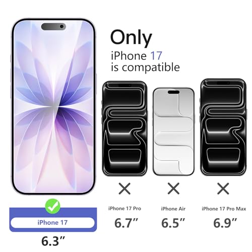 Image of NEW'C 3x Privacy Screen Protector for iPhone 17 (6.3 inches)+ 3x Camera Lens Protector, Sensor Protection, Case Friendly Tempered Glass Film, Ultra Resistant, Easy installation tool included