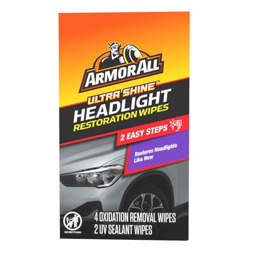 Armor All Car Headlights Cleaner Wipes  Cleaning Wipes for Headlights for Cars Trucks Mortocycles 6 Wipes