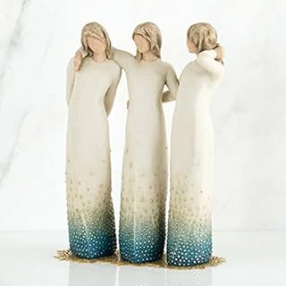 YuAi Friendship Statue Figurines, by My Side Three Sisters Sculpture for Home Decorations, Women Friendship Beside Me Resin Ornaments Craft, White