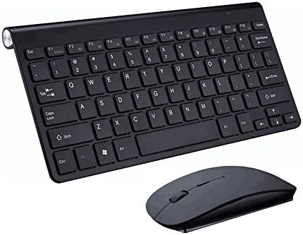 Pikeman Low-noise Ultra-thin mini keyboard suit 2.4 G wireless keyboard and Mouse Combo Set — Keyboard and Mouse Included, 2.4GHz Dropout-Free Connection, Long Battery Life (Black)