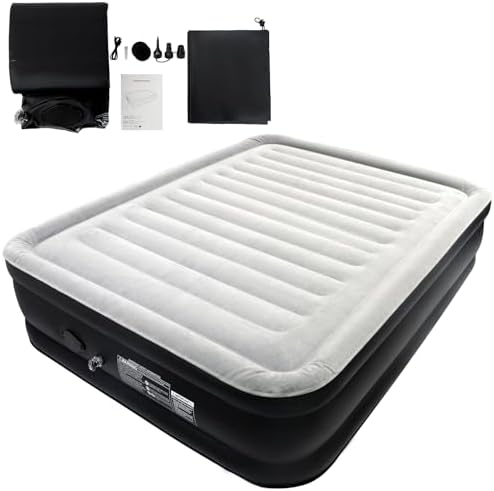 AREBOS Matelas à Air Autogonflant Lit D'invité Matelas Lit Dinvite Matelas Lit Gonflable Avec Pompe Gris Anthracite 71893277