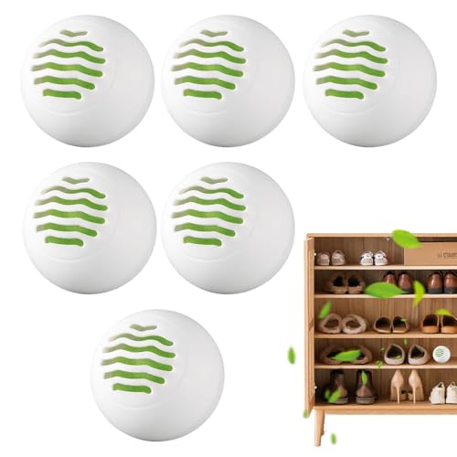 Bola eliminadora de olores, 6 unidades, absorbe el aire, purificador de aire respetuoso con el medio ambiente, ambientador de zapatos, desodorizador para zapatos, bola de frescor multiusos para coche
