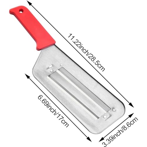 Image of Multi-Functional Stainless Steel Vegetable Peeler with Wooden Handle (Cabbage Hand Slicer Shredder)