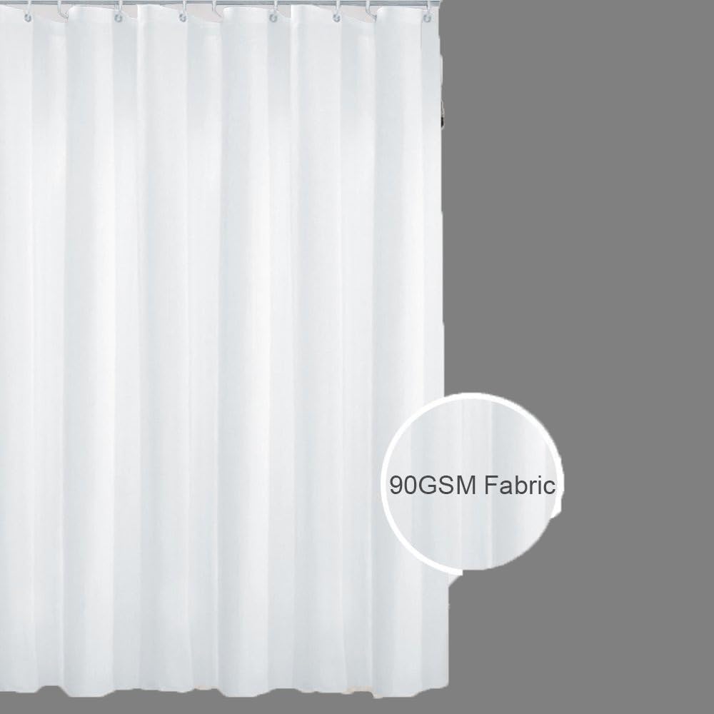 Aisaving Shower Curtain Polyester Fabric Bathroom Curtains Mould proof Water Resistant Shower Curtains with Plastic Curtain Rings and Heavy Weighted Hem - Image 4