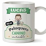 MUGFFINS Tazas Personalizadas para PELUQUERO CANINO hombre - En Español - Eres increíble - Kawaii - 11 oz / 330 ml - Regalo Personalizable original y divertido