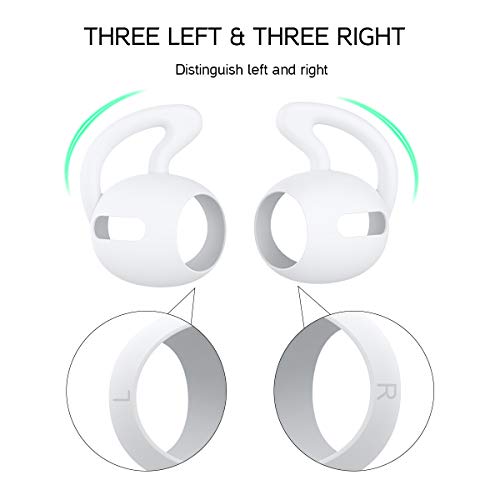 Wiki VALLEY Oorhaken voor Airpods Pro, 3 paar siliconen oordopjes, anti-verlies-oorhaken, compatibel met Apple Airpods… - Afbeelding 3