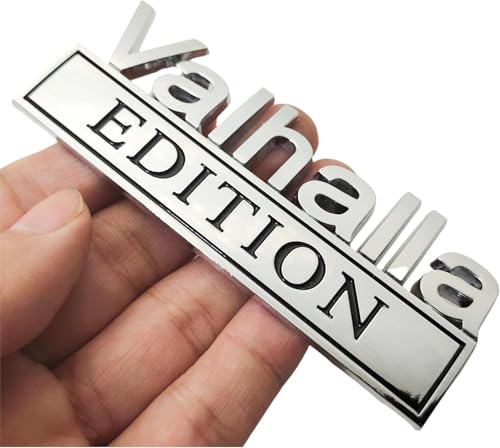 Image of 2pcs Valhalla Edition Metal Car Truck Bumper Emblem 3D Badge Sticker Decal (Silver Black)