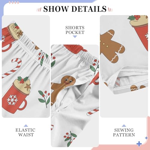 Boys' Pants Christmas Cup Gingerbread Man Candy Long Bottoms Jogger Pants Elastic Waist Trousers with Pockets S-XL4