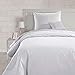 AmazonBasics Brushed Percale Cotton Duvet Comforter Cover Set, Twin / Twin XL, White
