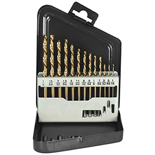 13Pcs Left Handed Drill Bit Set Drill for Metal Accessories with Titanium Nitride Coating