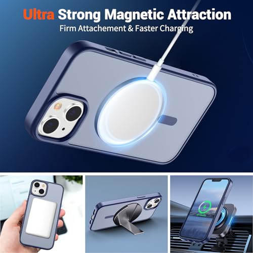Image of SUPFINE Magnetic for iPhone 15 Plus Case & iPhone 14 Plus Case(Compatible with MagSafe)(Military Grade Drop Protection) Slim Translucent with Anti-Fingerprint Phone Case,Lavender Gray