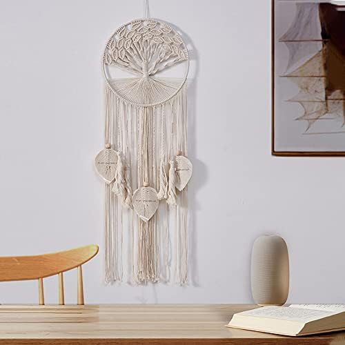 HAPYFURN Macrame Boho Tree of Life Large Handmade Wall Hanging Dream Catcher Bohemian for Childrens Wedding Party Nursery Cafe Home Bedroom Gypsy Decor Gift Box