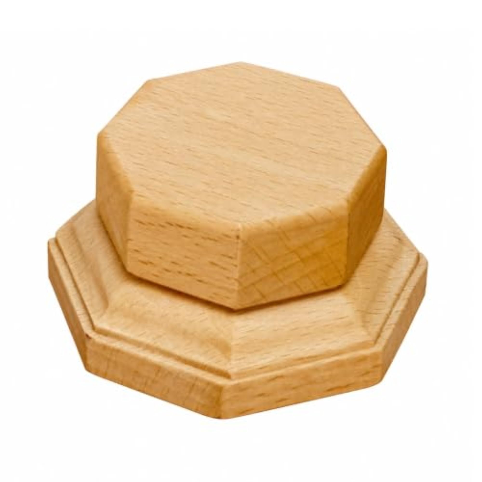 Beech Wood Display Pedestal, Elegant Octagonal Design