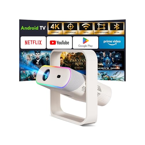 [App Integrada] Proyector 4K, SEPYMP Proyector Portatil, Soporte 1080P Nativo, 380ANSI, WiFi6, BT5.4, Enfoque Automatico,Correccion Trapezoidal, Luz Ambiental, Compatibile con HDMI/USB/TV Stick/PS5