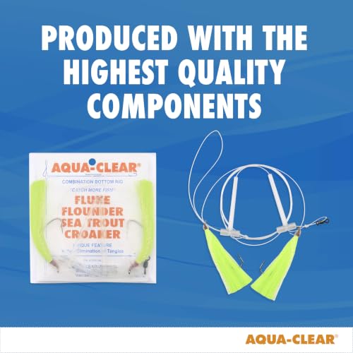 Aqua-Clear Hi-Lo Pearl Accent Hair Teaser Rig, Anzuelo Octopus de Níquel 3/0, Línea Mono de 40 lb, para Flounder, Fluke, Sea Trout y Croaker miniatura 3