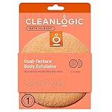 Cleanlogic Bath and Body Round Exfoliating Dual-Texture Body Scrubber, Assorted Colors (Pack of 6)