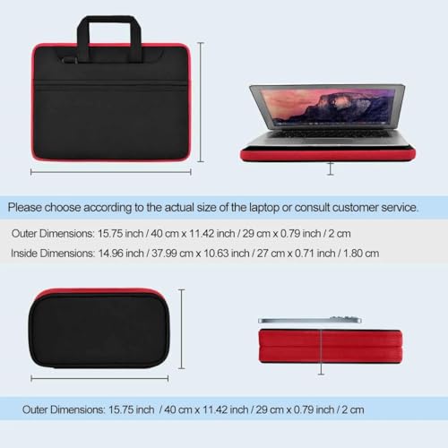Image of Laptop Case 15.6 Inch Briefcase with Detachable Belt Bag,Compatible with MacBook Pro Model of 15-16 Inch and Most Popular 15.6 Inch Notebooks Chromebooks