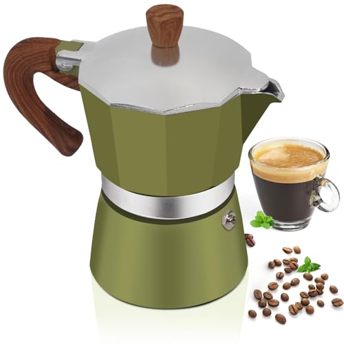 Image of Aluminum 9 Cup 450ml Moka Pot Express Coffee Maker Stovetop Espresso Colorful Coffeemaker Italian Classic Style Brewing Greca Cafe Mocha Machine for Cafeteras Lover Camping Travel and Home Use 15oz