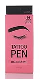 YURICA Tattoo Pen 10g, Eyebrow Semi Permanent Makeup, Long Lasting & Peel-Off (Dark Brown)