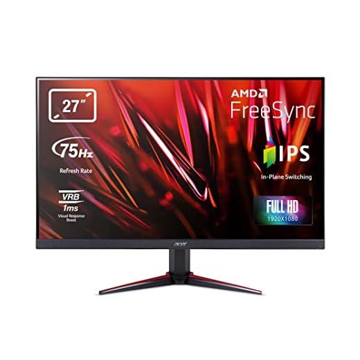 Acer Nitro LCD VG270BMIIFX - Monitor Gaming de 27" Full HD 75Hz (68.6 cm, 1920x1080, Pantalla IPS LED 16:9, ZeroFrame, AMD FreeSync, 1ms VRB, 2 HDMI 1.4, VGA, HDMI/DP) - Pantalla Gaming Color Negro