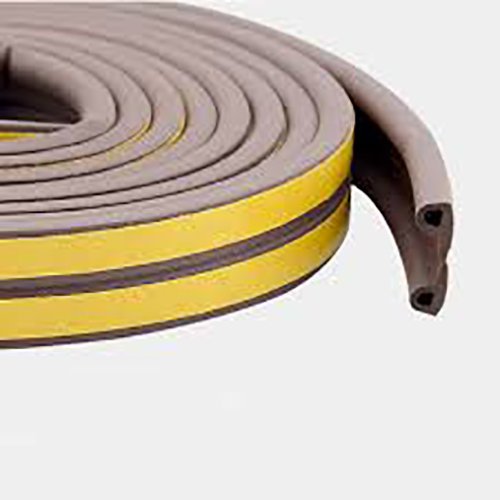 Stick&Seal[R) P Shaped, Self-Adhesive EPDM Doors and Windows Seal Strip Soundproofing Collision Avoidance Rubber Weather-strip 6 Meter (2 x 3 M = 6 Meter) (1, BROWN)