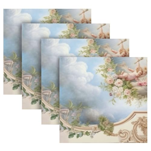 Servilletas de tela cuadradas satinadas set x6 50.5x50.5 cm miniatura 5