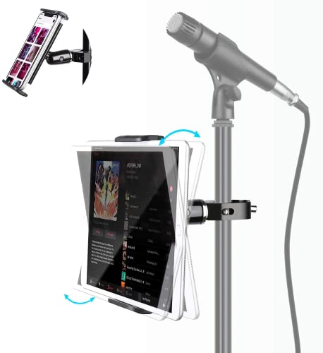 Soportes Para Tablets Luxtude Soporte Tablet de Aluminio para Pie de Micrófono, Micrófono 360° Ajustable Soporte iPad, Soporte de Micro para...