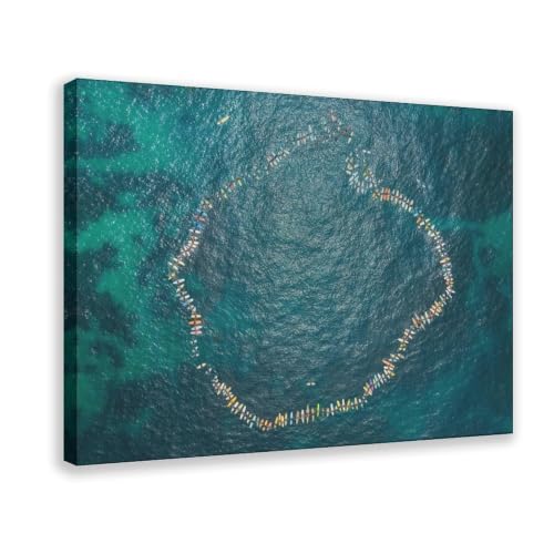 Poster Paddle Out Surf sur toile déco murale salon 20x30 cm