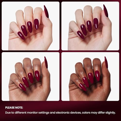 Image of Beetles Red Gel Polish - Oxblood Red 15ML /0.51Fl Oz, Maroon Dark Burgundy Gel Nail Polish, Soak Off UV LED Lamp Burgundy Wine Color Fall Nails Art, Long-Lasting Manicure Salon DIY Home