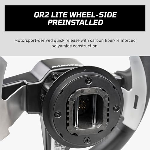 Image of FANATEC Sim Racing CSL Steering Wheel P1 V2 (QR2 LITE) - Rubberised Grip, RevStripe, LED Display, Metal Shifter Paddles, QR2 LITE Wheel-Side Preinstalled - PC