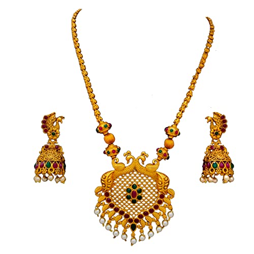 DIYA JEWELLERY South indian Long Neckalce Collection Matt Finish (Multi)