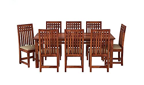 Image of Sheesham Solid Wood 8 Seater Dining Table for Living Room (Honey2)