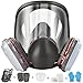 faburo Dispositivo Facciale Riutilizzabile con 10 Filtri di Ricambio e 5 Paia di Guanti, Antigas Antipolvere Professionali per Verniciatura Saldatura Smerigliatura