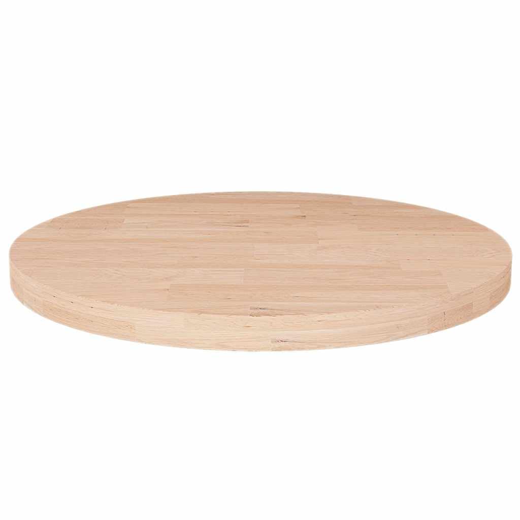 Okrągły blat z litego dębu Ø40x2,5 cm, nieobrobiony surowy blat stołu