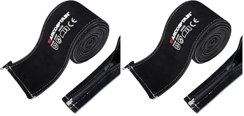 Image of ARCCAPTAIN TIG Welding Torch Cable Cover, MIG Plasma Tig Torch Cover Resistant Leather with Zipper 3.7M (12FT) Length (Pack of 2)