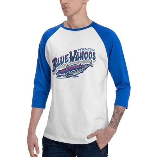 Pensacola Blue Wahoos Men'S Raglan Sleeves Baseball T-Shirts2